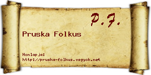 Pruska Folkus névjegykártya